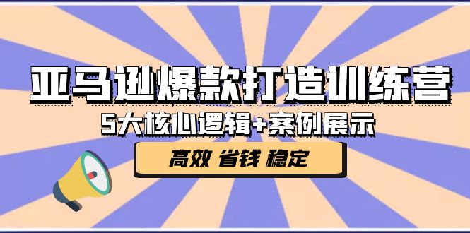 亚马逊爆款打造训练营：5大核心逻辑+案例展示 打造爆款链接 高效 省钱 稳定_抖汇吧