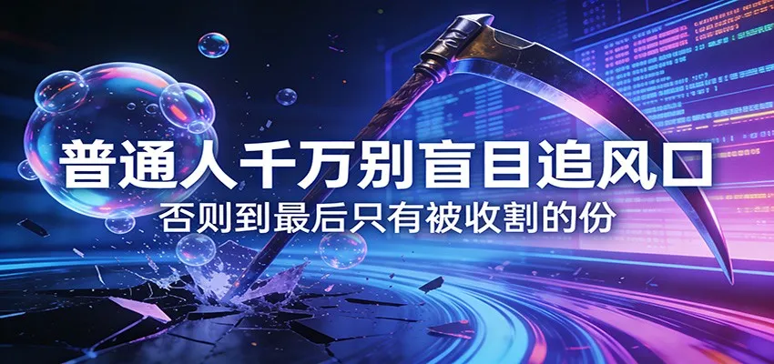 付费文章《通人千万别盲目追风口》否则到最后只有被收割的份_抖汇吧