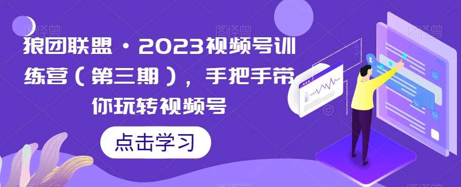 狼团联盟·2023视频号训练营（第三期），手把手带你玩转视频号_抖汇吧