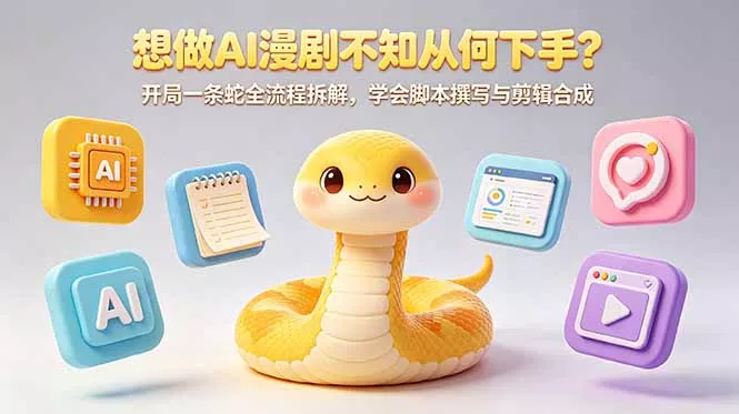 想做AI漫剧不知从何下手？开局一条蛇全流程拆解，学会脚本撰写与剪辑合成_抖汇吧