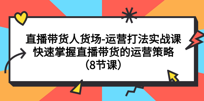直播带货人货场-运营打法实战课：快速掌握直播带货的运营策略（8节课）_抖汇吧