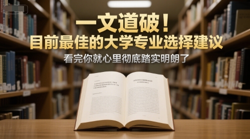 付费文章：一文道破！目前最佳的大学专业选择建议，看完你就心里彻底踏实明朗了_抖汇吧