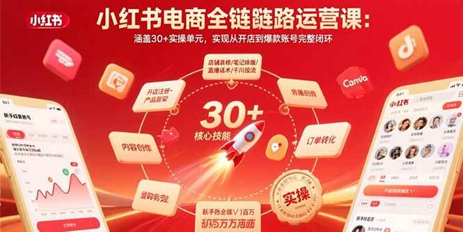（15751期）小红书电商全链路运营课：涵盖30+实操单元，实现从开店到爆款账号完整闭环_抖汇吧