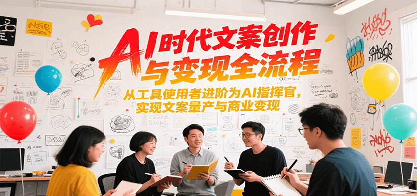 AI时代文案创作与变现全流程，从工具使用者进阶为AI指挥官，实现文案量产与商业变现_抖汇吧