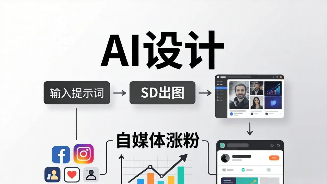 人人都是AI设计师：SD出图+自媒体涨粉一站教学，告别图文素材焦虑，AI设计让你轻松避开内卷_抖汇吧