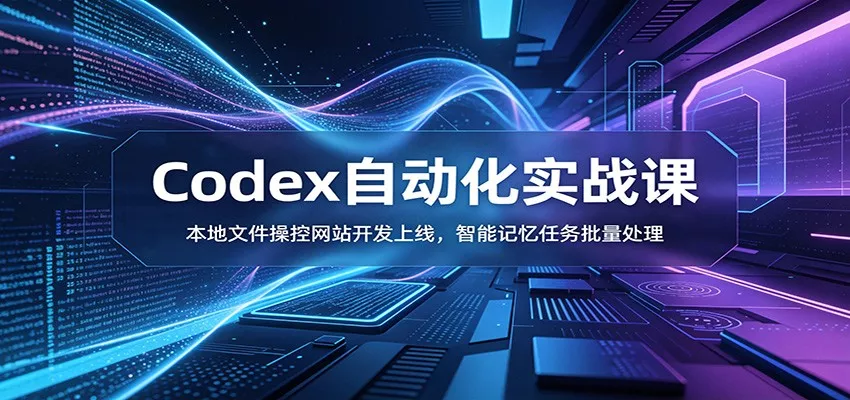 Codex自动化实战课:本地文件操控网站开发上线,智能记忆任务批量处理_抖汇吧