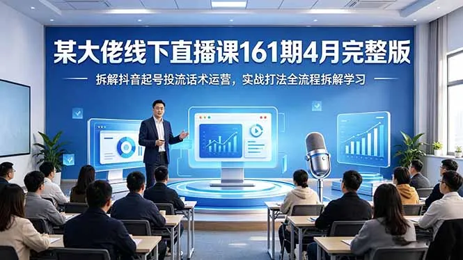 某大佬线下直播课161期4月完整版，拆解抖音起号投流话术运营，实战打法全流程拆解学习_抖汇吧