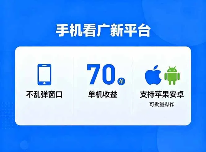 看广新平台,不乱弹窗口,单机做到了70加,支持苹果和安卓可批量,做到了日入1万+_抖汇吧