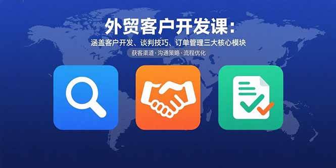 （15793期）外贸客户开发课：涵盖客户开发、谈判技巧、订单管理三大核心模块_抖汇吧
